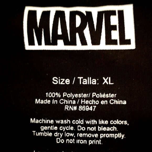 Marvel DEADPOOL Men's Black Raised Logo Shirt XL - Picture 3 of 3